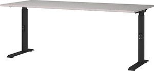 GERMANIA Bedano höhenverstellbarer Schreibtisch kaschmir rechteckig, C-Fuß-Gestell schwarz 180,0 x 80,0 cm