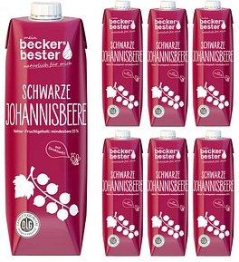 beckers bester SCHWARZE JOHANNISBEERE Fruchtnektar 6x 1,0 l