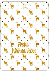 LUMA Geschenkanhänger mehrfarbig Frohe Weihnachten mit goldenen Hirschen