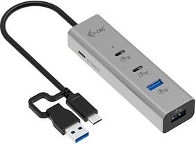 i-tec® USB-Hub Universal Charging Metal 4-fach grau