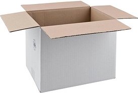 Thumbnail - 20 Nestler Wellpapp-Faltkartons 1-wellig weiß 31,5 x 22,5 x 23,7 cm Außenmaß
