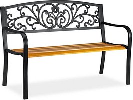 Thumbnail - relaxdays Gartenbank 10030990_0 schwarz/braun Metall 127,0 cm