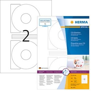 200 HERMA CD-Etiketten 4471 weiß
