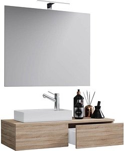 Thumbnail - VCM my bath Badmöbel-Set Gudas 914834 sonoma-eiche 85,0 x 35,0 x 29,5 cm