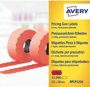Thumbnail - AVERY Zweckform Preisetiketten leuchtrot permanent 26,0 x 12,0 mm, 10 Rollen