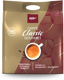 Käfer Caffè Classic Gourmet Kaffeepads, Arabica- und Robustabohnen mild, 108 Pads