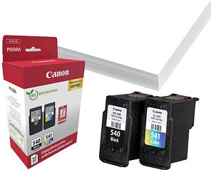 Thumbnail - Canon PG-540 + CL-541 schwarz, color Druckköpfe + Fotopapier, 2er-Set