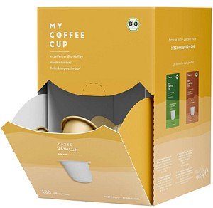 MY COFFEE CUP VANILLA Bio-Kaffeekapseln, Arabica- und Robustabohnen 100 Portionen