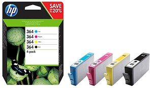 HP 364 (N9J73AE) schwarz, cyan, magenta, gelb Druckerpatronen, 4er-Set