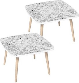 Thumbnail - PAPERFLOW Kids Unterwegs Maltische quadratisch Spanplatte weiß 60,0 x 60,0 x 40,0 cm, 2 St.