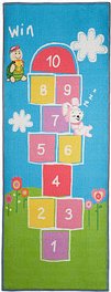 Thumbnail - relaxdays Spielteppich Hüpfspiel blau/bunt 70,0 x 180,0 cm