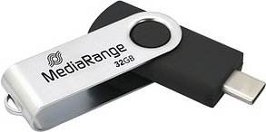 MediaRange USB-Stick schwarz, silber 32 GB, 1 St.