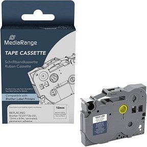 Thumbnail - MediaRange Schriftband ersetzt brother TZe-231 MRBTZ231, 12 mm schwarz auf weiß