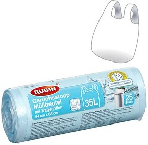 RUBIN Müllbeutel Geruchsstopp 35,0 l blau, 25 St.