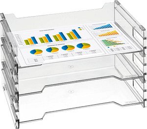 3 herlitz Briefablagen transparent