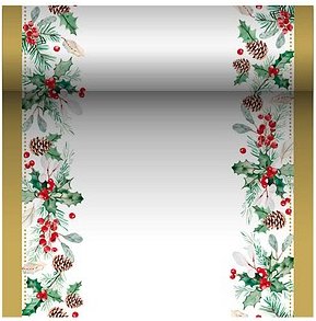 PAPSTAR Tischläufer Mistletoe and Pinecone 37231 mehrfarbig 40,0 cm x 24,0 m