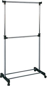 HAKU Möbel Rollgarderobe 44708 schwarz Metall 90,0 x 120,0-210,0 cm