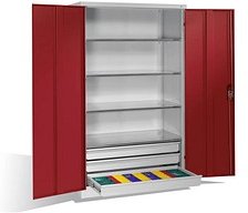CP Metallschrank 8932-503 S10243 lichtgrau, rubinrot 120,0 x 60,0 x 195,0 cm, aufgebaut, 1 St.