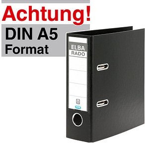 Thumbnail - ELBA A5 Hochformat Ordner schwarz Kunststoff 7,5 cm DIN A5 hoch, 1 St.