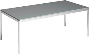 viasit System4 Schreibtisch anthrazit rechteckig, 4-Fuß-Gestell chrom 200,0 x 100,0 cm