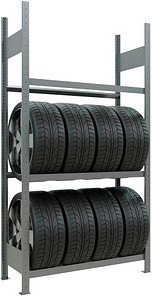 SCHULTE Reifenregal 20770 silber 110,0 x 40,0 x 200,0 cm