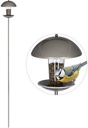 relaxdays Vogelfutterspender silber 20,0 x 20,0 x 172,0 cm, 1 St.