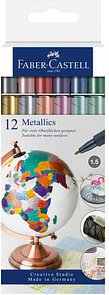 FABER-CASTELL Metallic Permanentmarker farbsortiert 1,5 mm, 12 St.