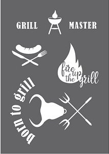 Thumbnail - Rayher Siebdruckschablone Grillmaster grau