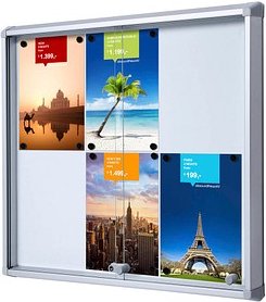 Showdown® Displays Schaukasten SL B1 silber 6x DIN A4 72,0 x 5,9 x 67,5 cm, 1 St.