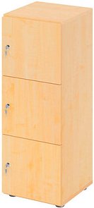 HAMMERBACHER Schließfachschrank ahorn V234L3/3/3/DS, 3 Schließfächer 40,0 x 42,0 x 110,0 cm