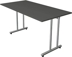 Thumbnail - Kerkmann Smart office Schreibtisch anthrazit rechteckig, C-Fuß-Gestell silber 140,0 x 70,0 cm