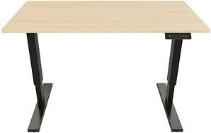 Thumbnail - BISLEY E-StarterTech elektrisch höhenverstellbarer Schreibtisch ahorn rechteckig, T-Fuß-Gestell schwarz 160,0 x 80,0 cm