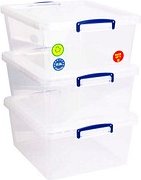 Really Useful Box Aufbewahrungsboxen 3x 17,5 l transparent 38,3 x 46,0 x 19,5 cm, 3 St.