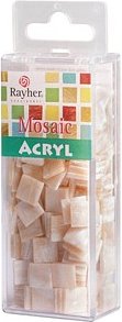 Rayher Mosaiksteine alabasterweiß Acryl marmoriert, 1 Pack