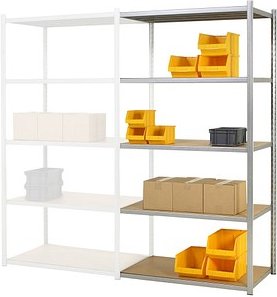 Thumbnail - Manorga Anbau-Schwerlastregal EPSILINE ASZ2010605SAAA099 silber 100,0 x 60,0 x 200,0 cm