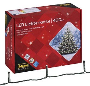 Idena 400er LED Lichterkette grün 47,9 m, 1 Pack