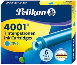 Pelikan Tintenpatronen für Füller 4001 TP/6 türkis, 6 St.
