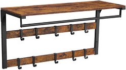 VASAGLE Wandgarderobe braun Holz 10 Haken 80,0 x 42,0 cm