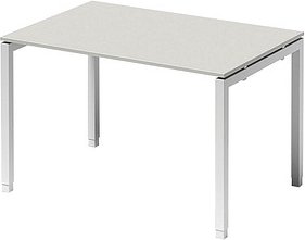 Thumbnail - BISLEY Cito höhenverstellbarer Schreibtisch grauweiß, verkehrsweiß rechteckig, 4-Fuß-Gestell weiß 120,0 x 80,0 cm