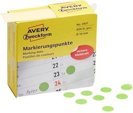 Thumbnail - AVERY Zweckform Klebepunkte 3851 grün Ø 10,0 mm, 800 St.