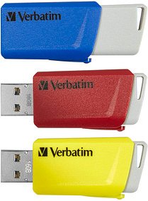 verbatim USB-Sticks Store ´n´ Click rot, gelb, blau 16 GB