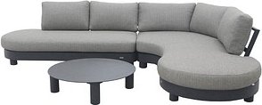 BEST Loungegruppe Salerno anthrazit Kunststoff, Metall, 3-teilig