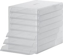DURABLE Schubladenbox IDEALBOX transparent 1712000400, DIN A4 mit 7 Schubladen, 1 St.