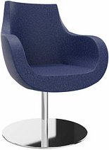 fm Besuchersessel Pirum dunkelblau chrom Stoff, 1 St.