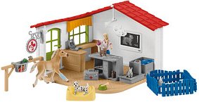 Schleich® Farm World 42502 Tierarzt-Praxis mit Haustieren Spielfiguren-Set