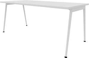Quadrifoglio X3 Schreibtisch weiß rechteckig, 4-Fuß-Gestell weiß 180,0 x 80,0 cm