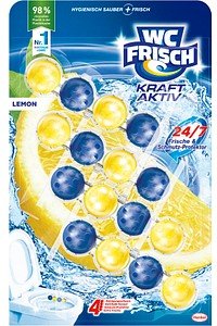 WC FRISCH KRAFT AKTIV WC-Duftspüler Lemon, 4x 50,0 g