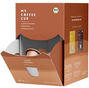 MY COFFEE CUP CARAMEL Bio-Kaffeekapseln, Arabica- und Robustabohnen 100 Portionen
