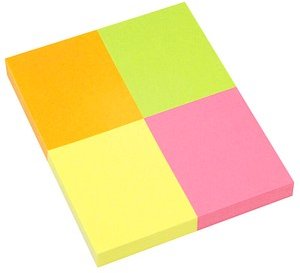inFO Box Haftnotizen farbsortiert, 4 Blöcke