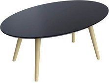 meet powered by PAPERFLOW SCANDI Beistelltisch oval MDF-Platte schwarz 85,0 x 50,0 x 35,0 cm, 1 St.